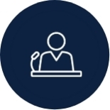 Person at microphone icon